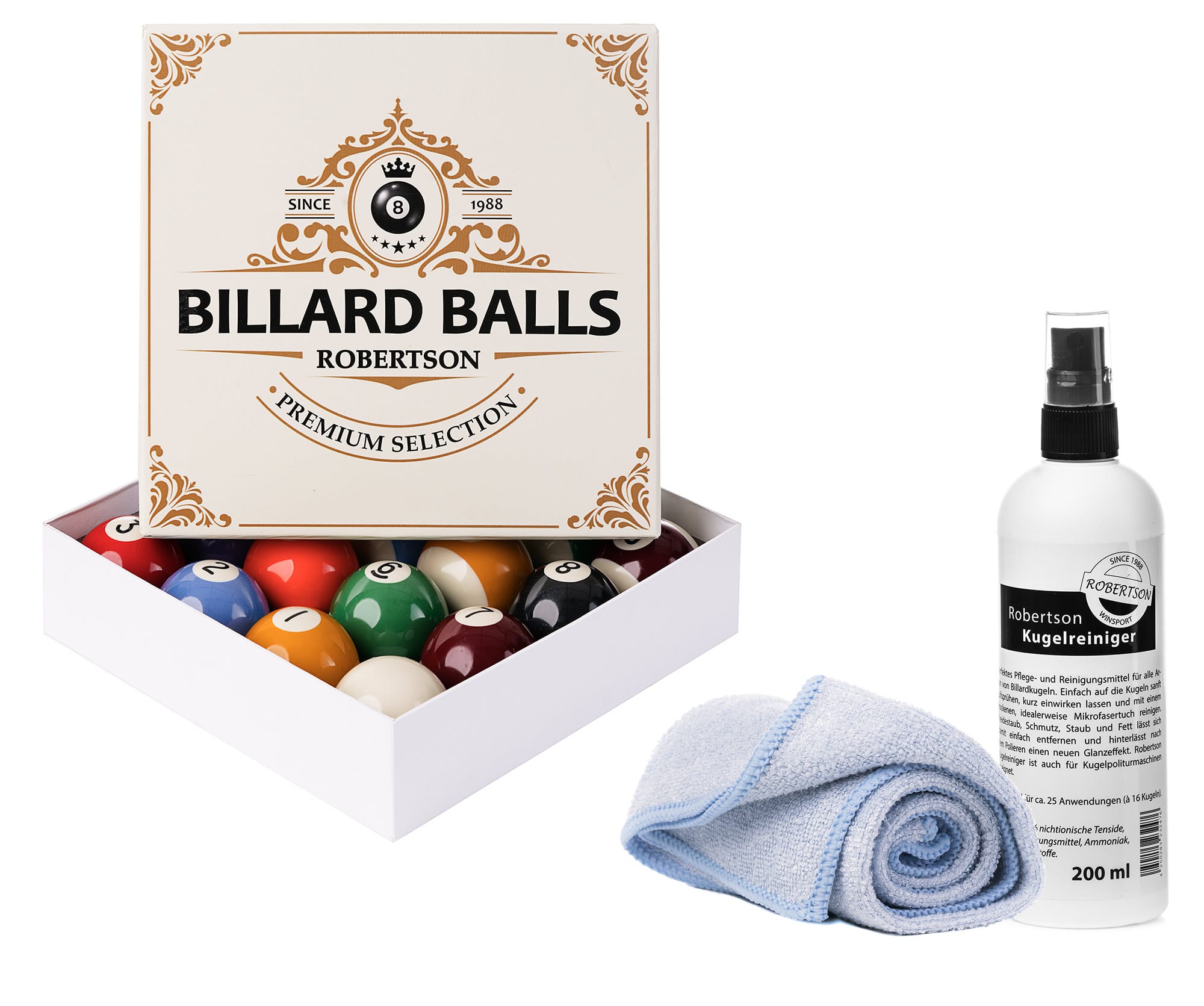 Robertson - Kugeln Set inkl. Reiniger und Mikrofasertuch – Bild 2