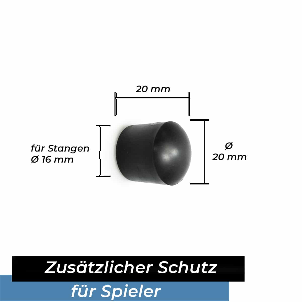 Bandito - Endkappen Standard für 16 mm Kickerstangen Set (8St.) – Bild 3