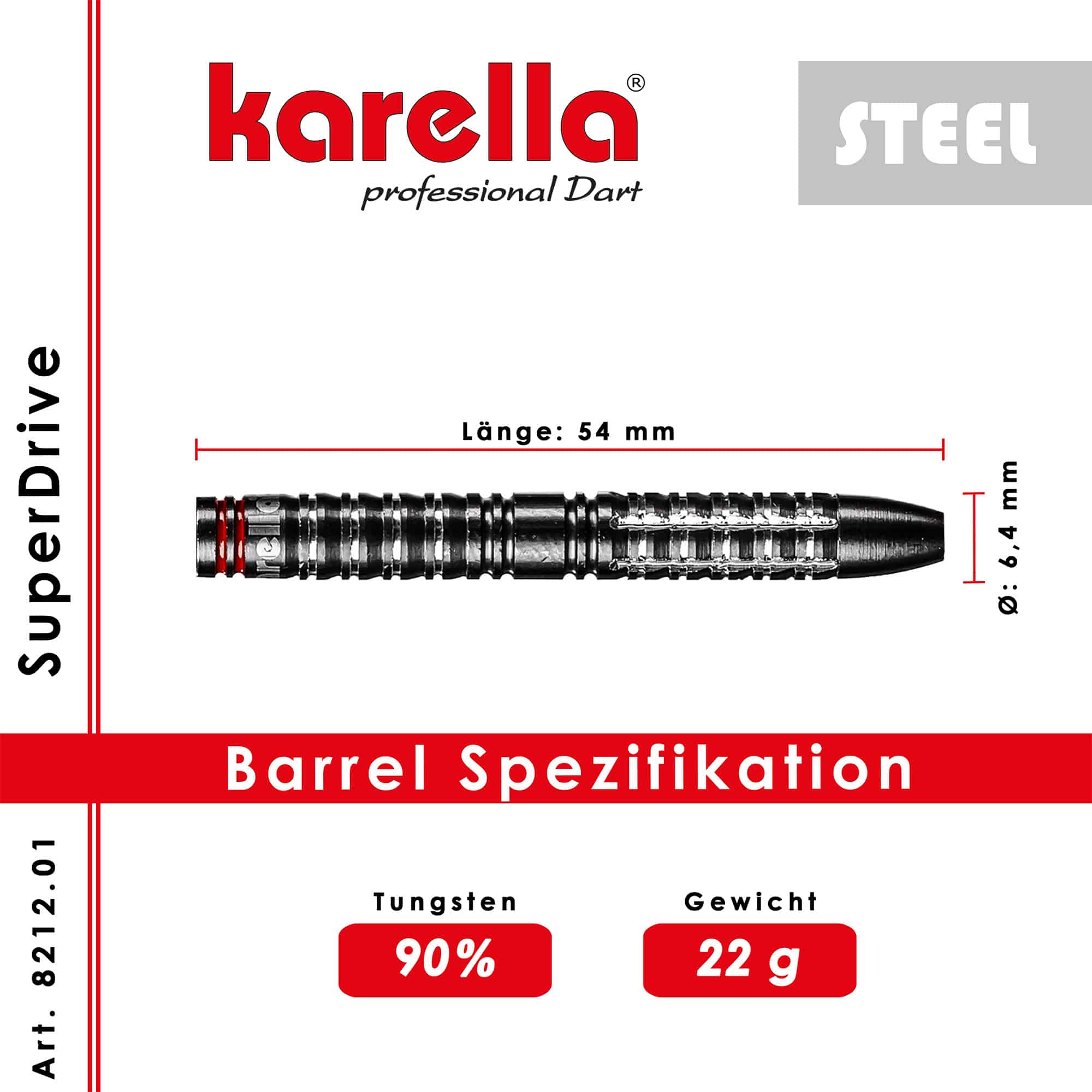 Karella - Steeldart SuperDrive 90% Tungsten 22 gr. – Bild 8