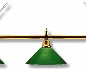 Leuchte London 3 Schirme, messing/grün