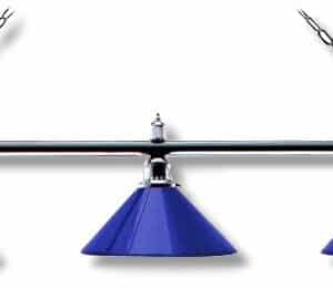 Leuchte London 3 Schirme, chrom/blau