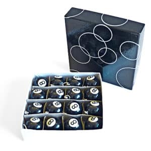 Billardkugel als Schlüsselanhänger Nr. 8, (16 St.)