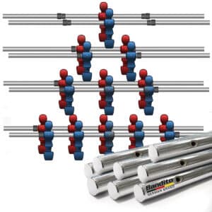 Bandito - Kickerstange Vollstahl 16 mm - komplettes Tischset (8 Stangen)