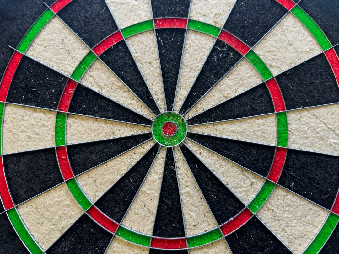 Nahaufnahme eines Dartboards für Dart Checkout Training